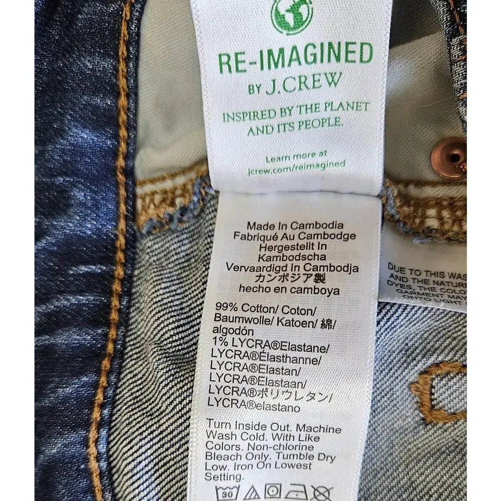 J CREW Women's 29 All Day Jeans Medium Blue Straight Wide Leg 99% Cotton 29 x 29